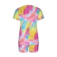 thumbnail image 4 of Ensembles pour Femmes 2 Pcs Tenues 2 Pcs Col en V pour Femmes Manches Courtes Ensemble Deux Pièces Confortable Pyjama de Maison Ensemble de Sport Ensembles Deux Pièces pour Femmes Sorties en Liquidation, 4 of 4