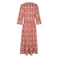 thumbnail image 4 of Pisexur Robe à Manches Courtes à Col en V Mode Femmes Été Décontractée Taille Élastique Col en V Imprimé Manches 3/4 Robe Ample Robe Femme, 4 of 6