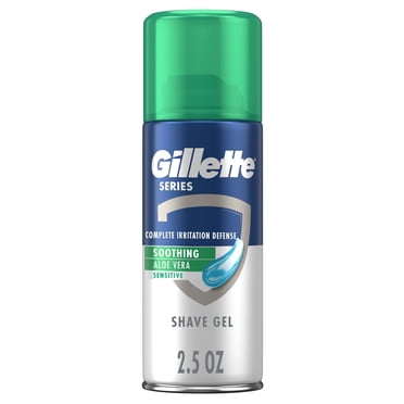 Gel à raser apaisant Gillette Series pour hommes, protège contre 5 signes de l’irritation causée par le rasage, gel à raser avec aloès, convient à la peau sensible