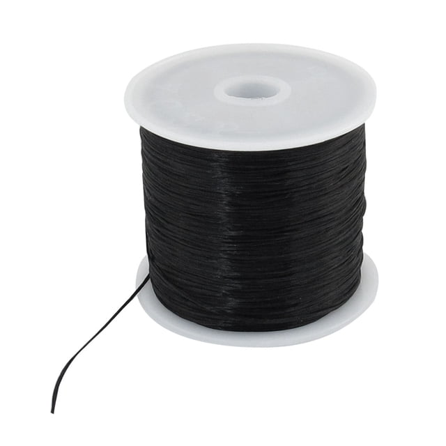 Unique Bargains Fil Élastique Extensible Noir en Cristal pour Perles 50M