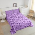 thumbnail image 4 of Erosebridal Purple Checkered Comforter Sets Full Size, Square Geometric Comforters & Duvets, Abstract Reversible Duvet Insert, Ultra Soft Bedroom Decorative, 3pcs, 4 of 8