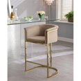 thumbnail image 3 of Meridian Furniture Donatella Beige Velvet Stool, 3 of 5