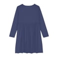 thumbnail image 3 of MeetoTime Robe de Performance pour Filles à Manches Longues, Couleur Unie, Col Rond, Extensible, Robe de Récital Scolaire, 4-14 Ans, Vêtements pour Enfants, 3 of 4