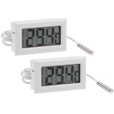 Unique Bargains -50 to 110 Degree 10K White Digital Thermometer with 2m NTC Temperature Sensor Probe 2 Pack