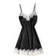 thumbnail image 2 of LSLJS Nuisette en Satin pour Femmes Dames Tenue de Nuit Nuisette Lingerie Aguichant avec Coussinets de Poitrine, Robe de Pyjama pour Femmes, 2 of 4