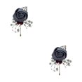 thumbnail image 3 of relayinert Broche Moderne Minimaliste Unique et à la Mode Pièce de Déclaration Épingles de Luxe pour Mariages Gris Foncé 2Set, 3 of 6
