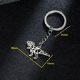thumbnail image 3 of Stainless Steel Hollow Dinosaur Pendant Keychain with Cartoon Charm Jewelry Chain for Bag, 3 of 3