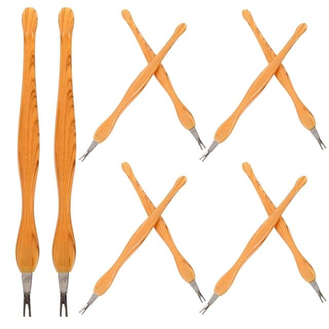 10 Pcs Arrache-Cuticules en Acier Inoxydable Outil Pousse-Cuticules Manucure Art des Ongles Pousseurs