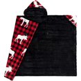thumbnail image 1 of Safdie & Co. Hoodzy Couverture Fausse Fourrure Plaid Rouge Orignal, 1 of 3