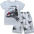 thumbnail image 1 of Little Hand Pyjama Garçon Tout-Petit 100 % Coton Été Pjs Tenue de Nuit d'Été Ensembles Courts 2T, 1 of 7