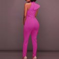 thumbnail image 4 of Yuyuzo Women's Jumpsuit Ruffle Strapless Mock Neck Solid Color High Waist Pants Clubwear Rompers, 4 of 7