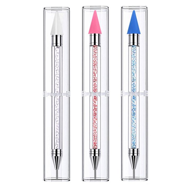 Nail point drill crayon, double ended DIY nail art tool with acrylic handle