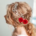 thumbnail image 3 of MasteelfCA 4 Pcs Épingles à Cheveux Rétro pour Femmes, Épingles à Cheveux Fleur Artificielle Rose, Accessoires pour Cheveux (Rouge), 3 of 8