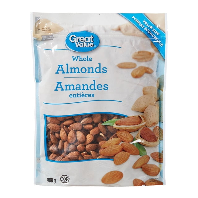 Amandes entières de Great Value 908g, Cacher