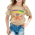 thumbnail image 1 of T-shirts à Col en V Filles T-Shirt à Manches Longues pour Enfants T-Shirt Décontracté Imprimé à Col Rond à Manches Courtes pour Filles T-Shirt Chemise Décontractée, 1 of 5