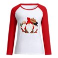 thumbnail image 5 of RKSTN Chandail pour Femmes de Noël à Col Rond, Chandail Imprimé du Père Noël, Manches Longues, Blouse Régulière à Empiècements, 5 of 5
