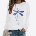 thumbnail image 1 of Chandails à Capuchon Mode pour Femmes 2023 Hauts Automne Manches Longues Ample Chandail à Enfiler Chemise Décontractée Dames Imprimé Poitrine Col Rond Chandails 50 % de Rabais Liquidation Costumes d'Halloween/Noël, 1 of 8