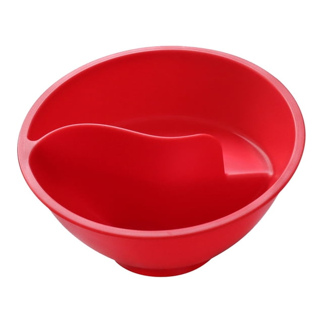 Migroa Cereal Bowl with Partition, Divided Bowl for Milk and Cereal, Anti Soggy Snack and Dip Bowls, Microwave and Dishwasher Safe Tableware Red