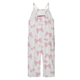 thumbnail image 5 of Girls Overall Bow Print Rompers for Girls Sleeveless Overalls with Side Pockets Girls Outfits Size 5-6 Y, 5 of 5