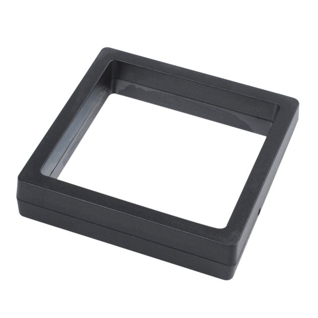 2X Carré 3D Albums Cadre Flottant Porte-Pièce Boîte Bijoux Show Case, 9X9cm (avec Base)