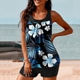 thumbnail image 3 of UPPADA 2 Piece Full Coverage Swimsuits for Women Floral Athleti Crewneck Bathing Suits High Waisted Tummy Control Modest Swimwear Comfy Tankini Top with Shorts Swim Suits Women Multicolor,2xl, 3 of 6