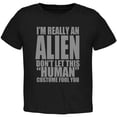 thumbnail image 1 of Halloween Human Alien Costume Black Toddler T-Shirt, 1 of 1