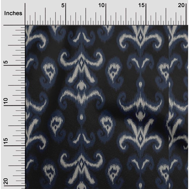 oneOone Viscose Chiffon Fabric Paisley & Floral Ikat Decor Fabric Printed BTY 42 Inch Wide