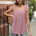 thumbnail image 4 of Dealovy Womens Eyelet Tank Tosps Summer Loose Square Neck Sleeveless Loose Beach Flowy Tunic Tops, 4 of 7