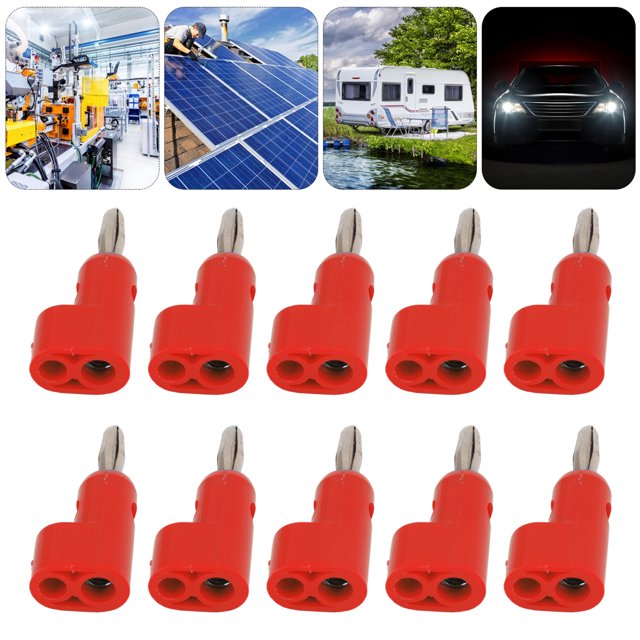 Banana 10Pcs/Set 4mm Solderless Banana Plug Stackable Open Screw 30V AC-60V DC Maximum 24A for Electronics Industrial Equipment