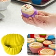 thumbnail image 2 of 6 Pcs Reusable Silicone Cupcake Baking Cups, Food-Grade Silicone Kitchen Utensils for Baking, Non-stick Muffin Liners, High-temperature Resistant, For Holidays Parties and Festive Baking (Yellow), 2 of 9