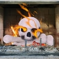 thumbnail image 2 of Ceramic Human Skull Campfire Log Reusable Fireproof Campfire Pit Skull Gas Log for Bonfire Fireplace Halloween Decor, 2 of 7