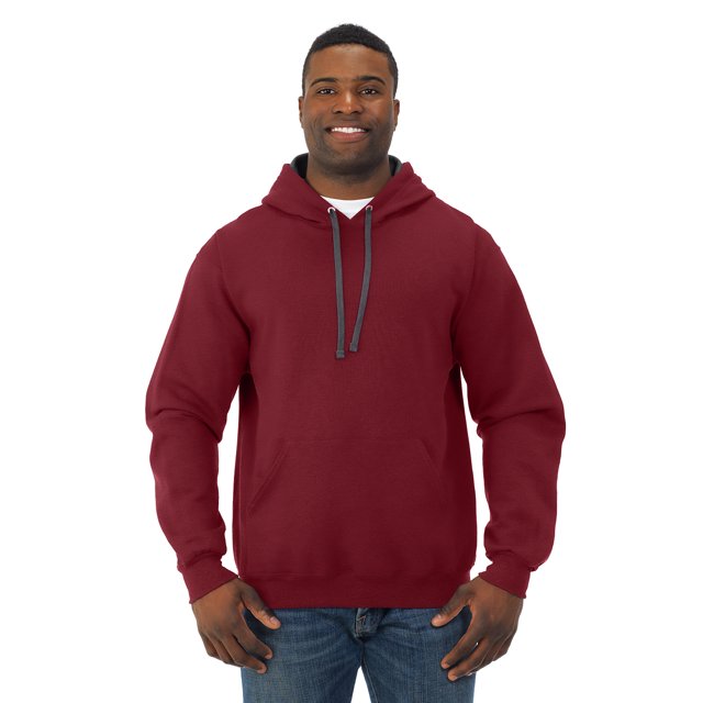 Fruit Of The Loom Mens Sofspun Hooded Sweatshirt, 2XL, Cardinal