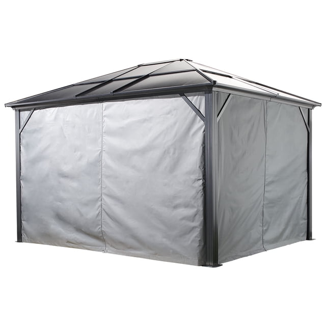 Sojag Meridien 10 x 10 x 7 ft Charcoal Curtains for Gazebo, Spun