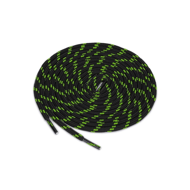 INSPIRE CHIC 3 Paires Lacets Ronds Antidérapants Résistants à l'Usure pour Bottes pour la Randonnée la Marche Chaussures d'Extérieur Noir Vert 100cm / 39.37 Pieds