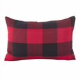 thumbnail image 2 of SARO LIFESTYLE Buffalo Check Plaid Design Cotton Down Filled Throw Pillow, 13" x 20", Red, 2 of 4