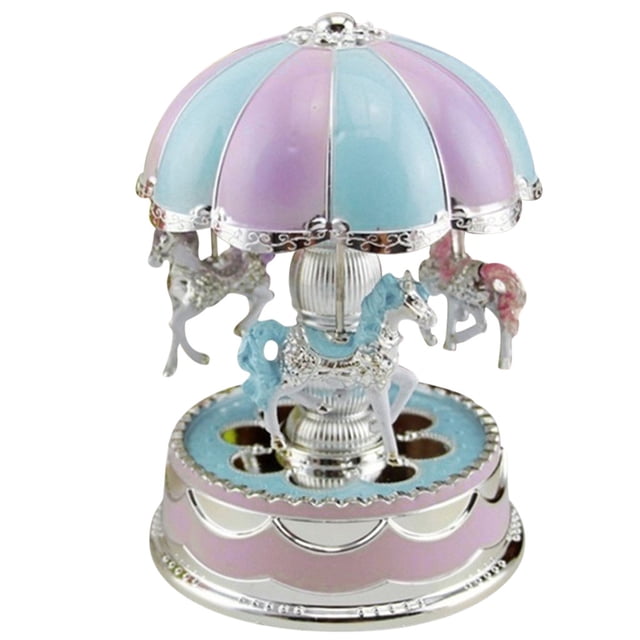 IROINID Kids Girls LED Carousel Light Music Box Xmas Birthday Gift Musical Toy