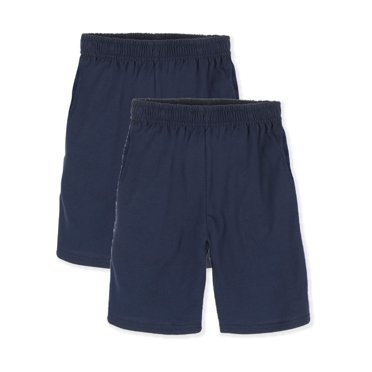 Hanes Short de Jersey ComfortSoft pour Garçons avec Poche, Lot de 2, TP, Marine