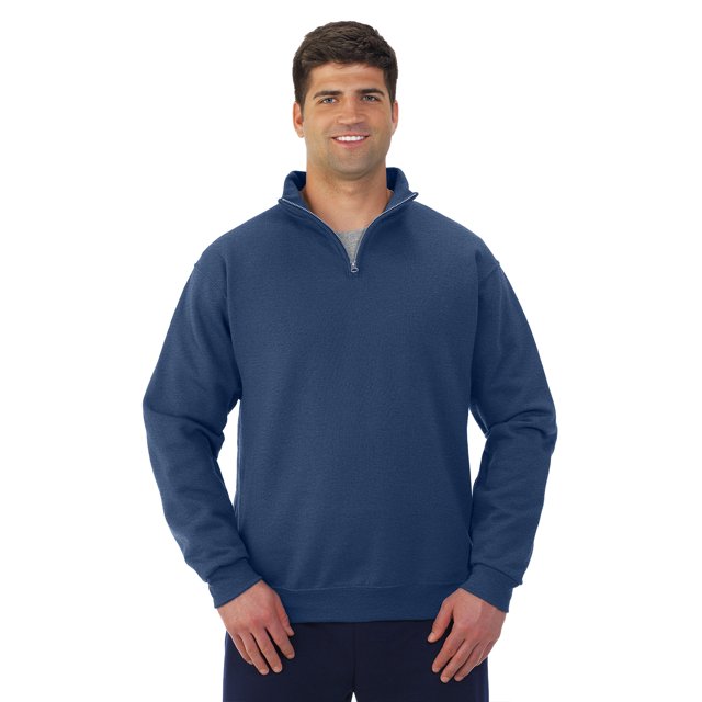 Jerzees Mens NuBlend Quarter Zip Cadet Collar Sweatshirt, XL
