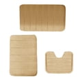thumbnail image 2 of Dvkptbk Memory Foam Bath Mat Set Bathroom Rugs for 3 Pcs Toilet Mats Soft Comfortable Water Absorption Nonslip Thickmachine Washableeasier to Dry Dark Carpets Suits Bath Rugs Bathroom Decor, 2 of 8