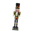 thumbnail image 2 of KLKCMS Christmas Decoration Countertop Party Handmade Wood Nutcracker Figure Green Clothes, 2 of 9