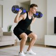 thumbnail image 2 of Soozier 6-in-1 Adjustable Dumbbell Set, 55lbs Free Weights Set, Blue, 2 of 10