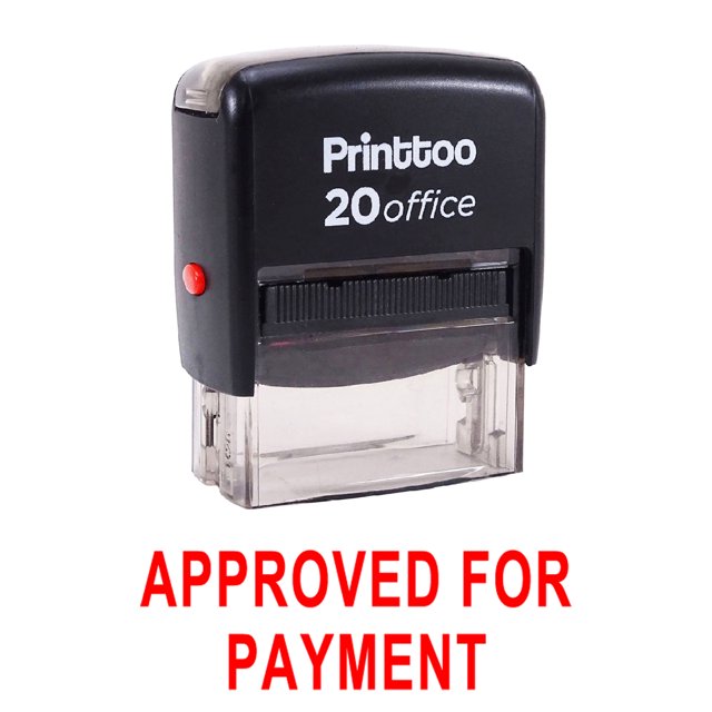 Printtoo Self Inking APPROVED FOR PAYMENT Rubber Stamp Office Stationary Custom Stamp - Red