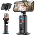 thumbnail image 1 of Trépied de Suivi Automatique du Visage, Sans Application, Support de Téléphone pour Prise de Vue Intelligente avec Télécommande, Rotation à 360°, Support de Caméra pour Téléphone, Trépied de Suivi Intelligent Extensible pour Vlog/TikTok, Batterie Rechargeable (Noir), 1 of 9