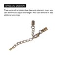 thumbnail image 4 of Unique Bargains 10Sets 4mm Embouts de Cordon en Cuir avec Fermoirs à Homard et Chaîne de Rallonge pour Bricolage, Ton Bronze, 4 of 7