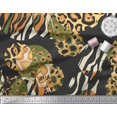 thumbnail image 2 of Soimoi Black Poly Georgette Fabric Leopard & Wild Animal Skin Decor Fabric Printed BTY 52 Inch Wide, 2 of 3