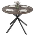 thumbnail image 1 of 40" Round Dining Table for 4 Kitchen Table with Steel Legs Distressed Brown, 1 of 10