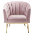 thumbnail image 3 of ACME Colla Velvet Upholstery Accent Chair in Blush Pink and Gold, 3 of 7