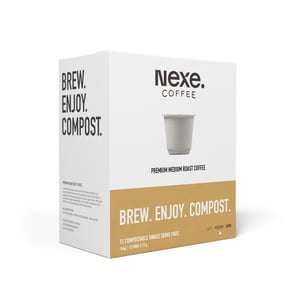 Nexe Coffee Roûte moyenne Premium Coffee dans les pods Keurig® compatibles entièrement compostables, 12 Nombre