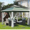 thumbnail image 3 of Garvee 10.82 x 10.82' Pop-Up Gazebo Tent, Adjustable Height with Mosquito Netting, Green, 3 of 7