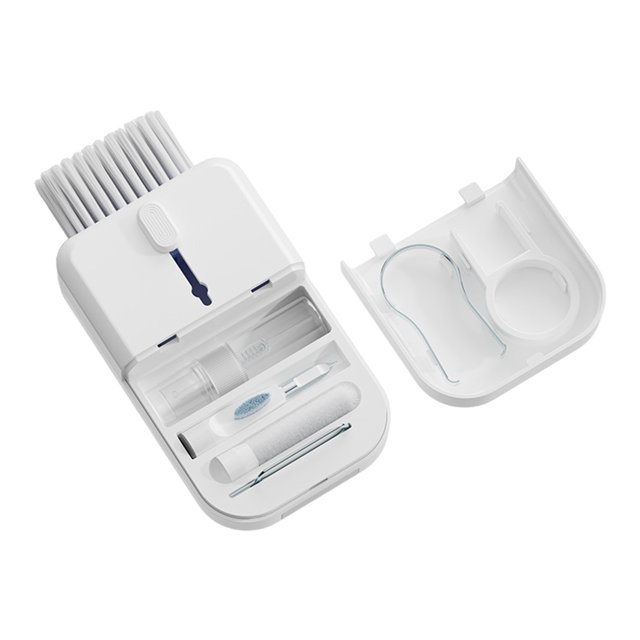 maskred ABS Headphone Cleaning Brush With Storage Box For Safe And Effective Cleaning Effectively Clean white
